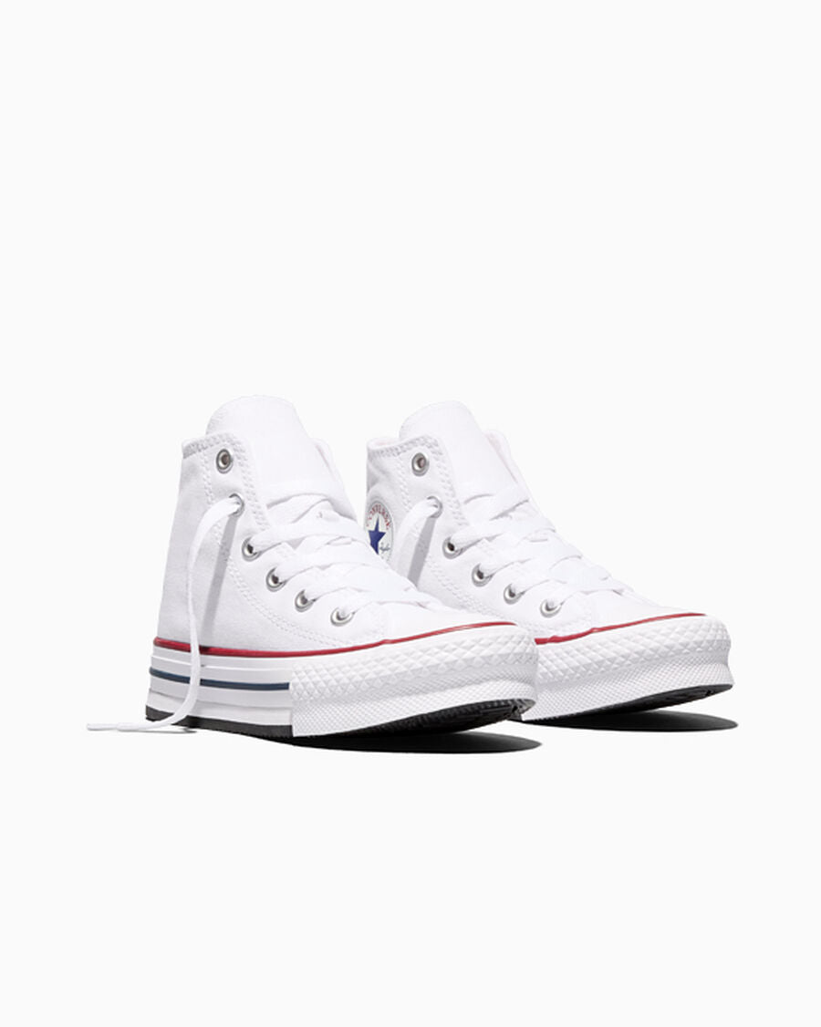 Kids Canvas Platform High Top Sneaker - Black - White/Garnet/Navy