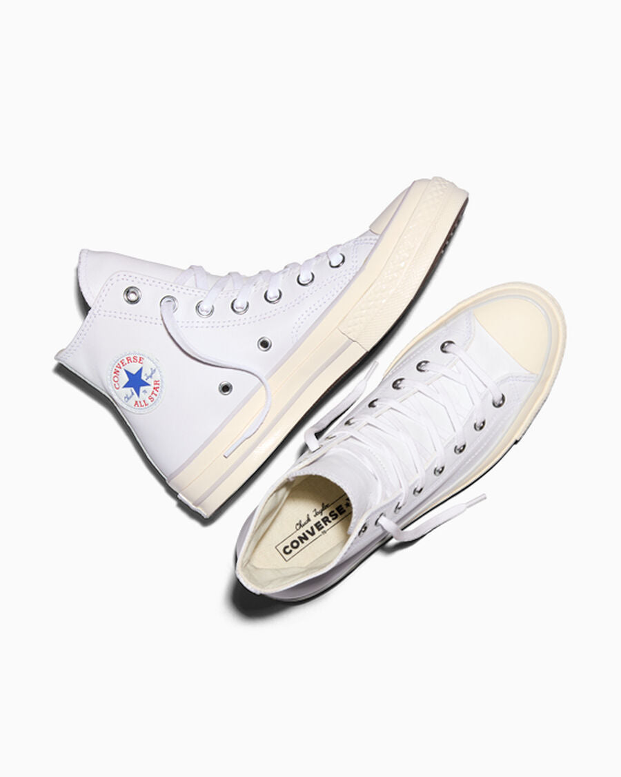 Leather High-Top Sneaker - Black - White/Fossilized/Egret