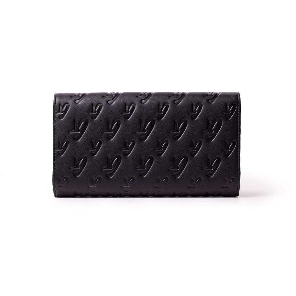 Vegan Leather Travel Wallet - Black