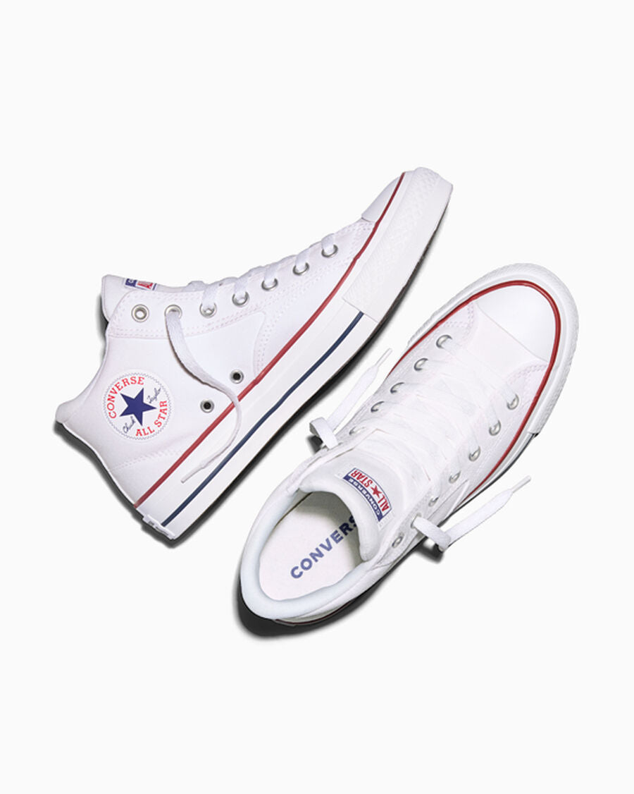 Canvas Mid-Top Sneaker - White/Red/Blue