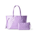 Vegan Leather Laptop Tote With Wristlet - Lavender