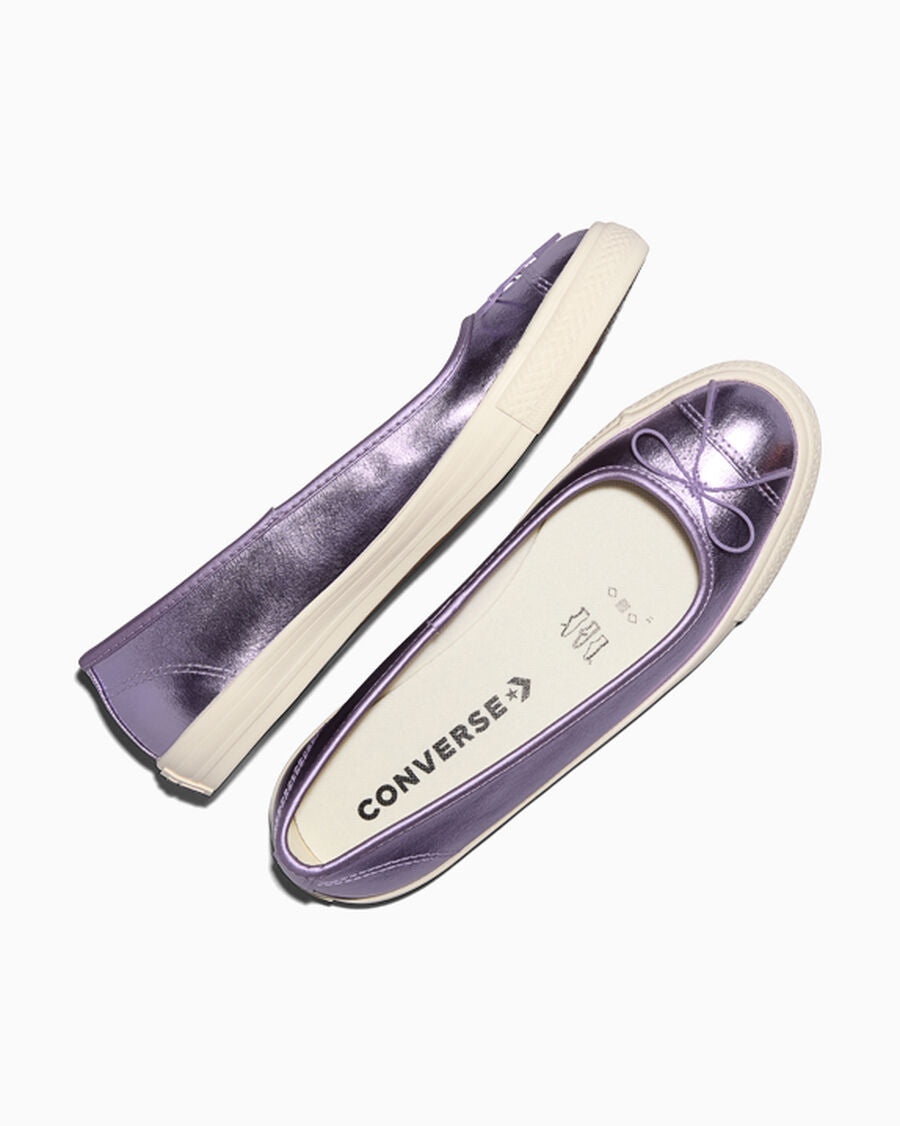 Metallic Canvas Ballet Flat - Women's - Lilac Metallic/Egret