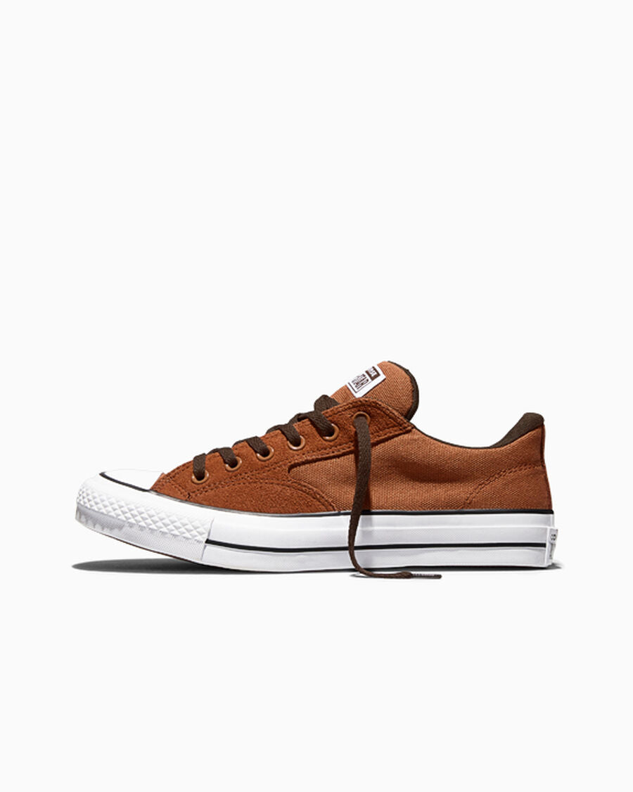 Canvas And Suede Padded Low Top Sneaker - Unearthed Brown/Fresh Brew Brown/White