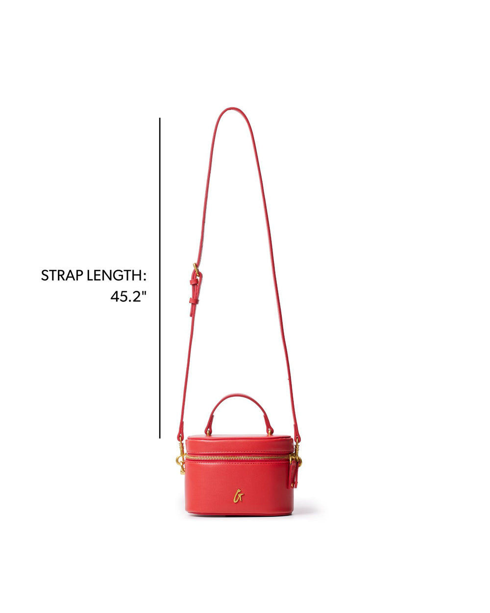 Mini Smooth Vegan Leather Vanity Bag - Red