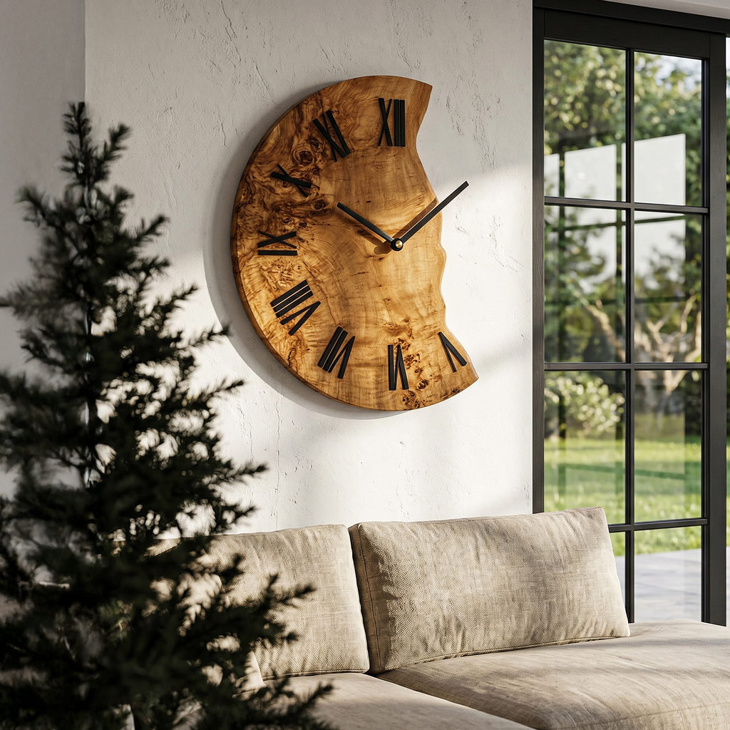 Organic Live Edge Clock for Home Decor