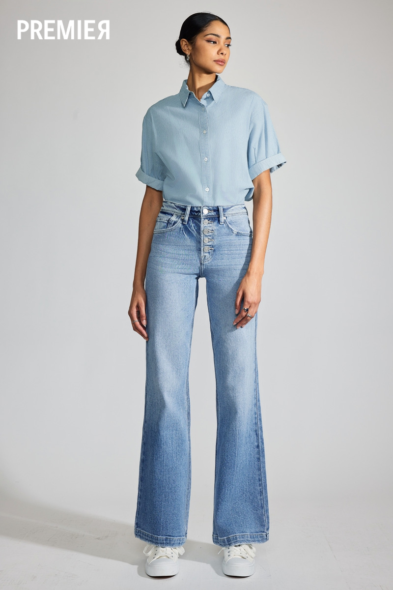Women's High Rise Holly Flare Jeans - Aisha