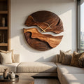 Organic Wooden Wall Clock, Handcrafted Unique Shape Solid Wood Timepiece