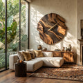 Organic Sculptural Wooden Wall Clock, Modern Abstract Hand-Carved Wood Clock