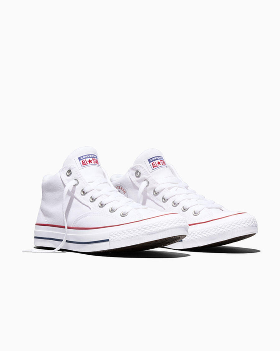 Canvas Mid-Top Sneaker - White/Red/Blue