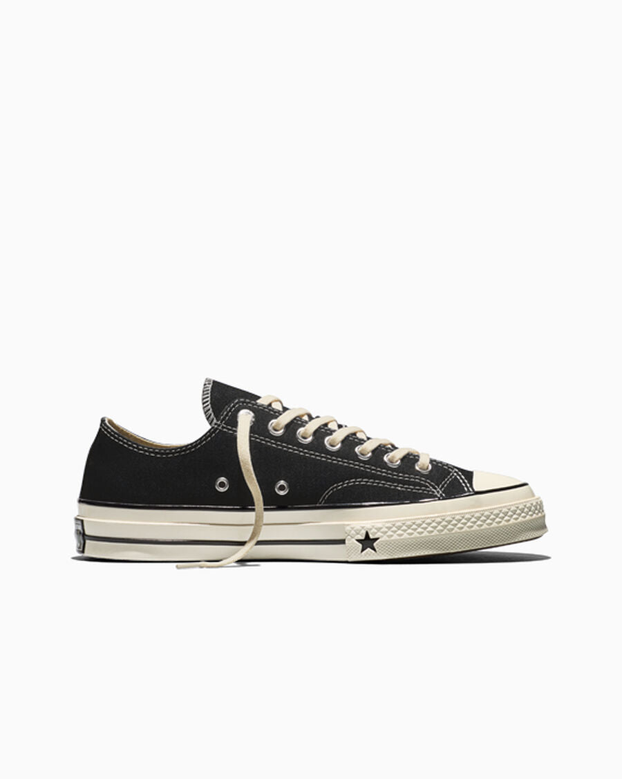 Unisex Heavyweight Canvas Low-Top Sneaker - Black/Black/Egret