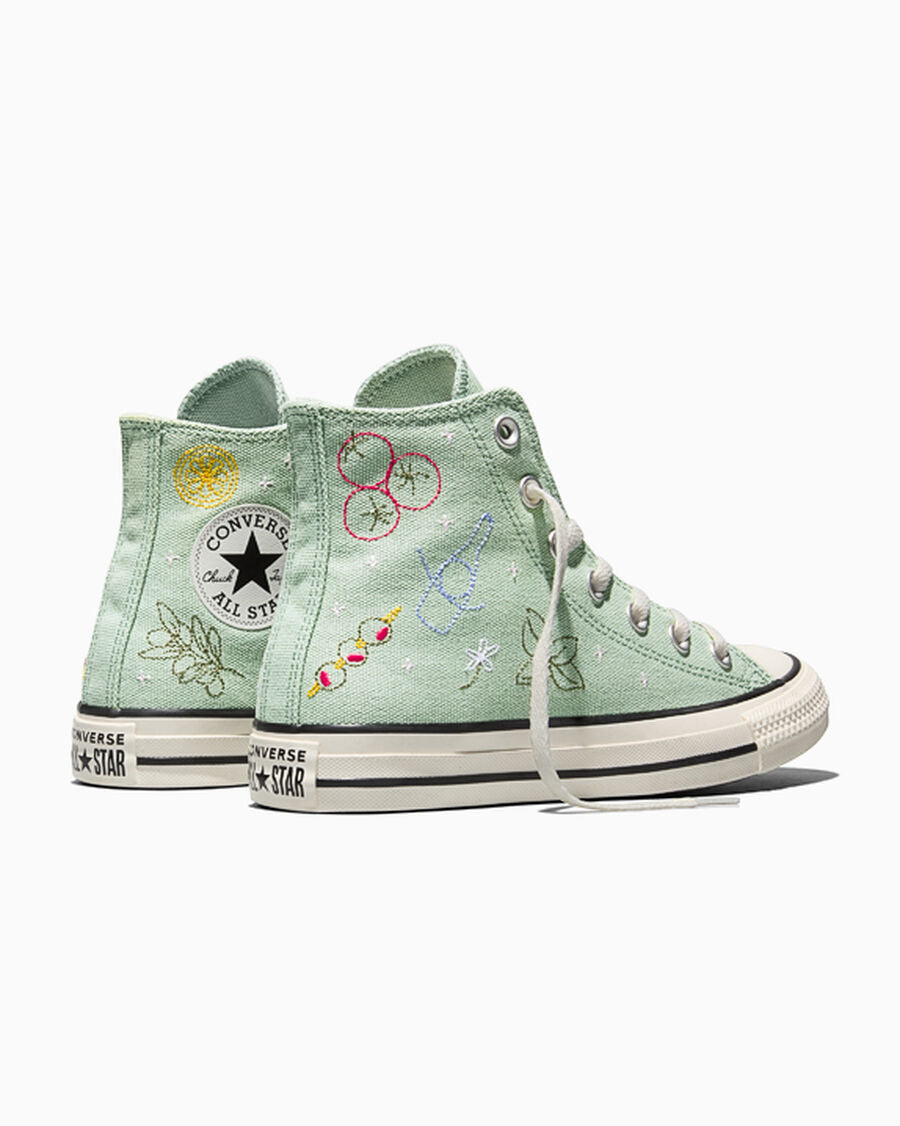 Canvas High Top Sneaker With Embroidery