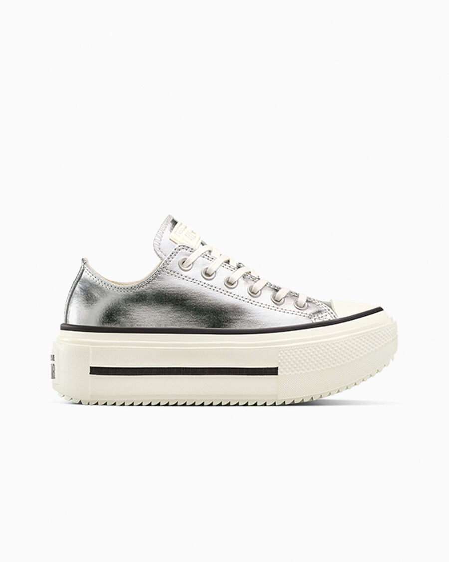Metallic Canvas Platform Low Top Sneaker