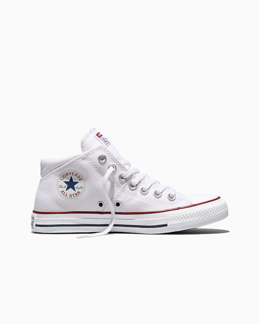 Canvas Mid Top Sneaker - White/White/White
