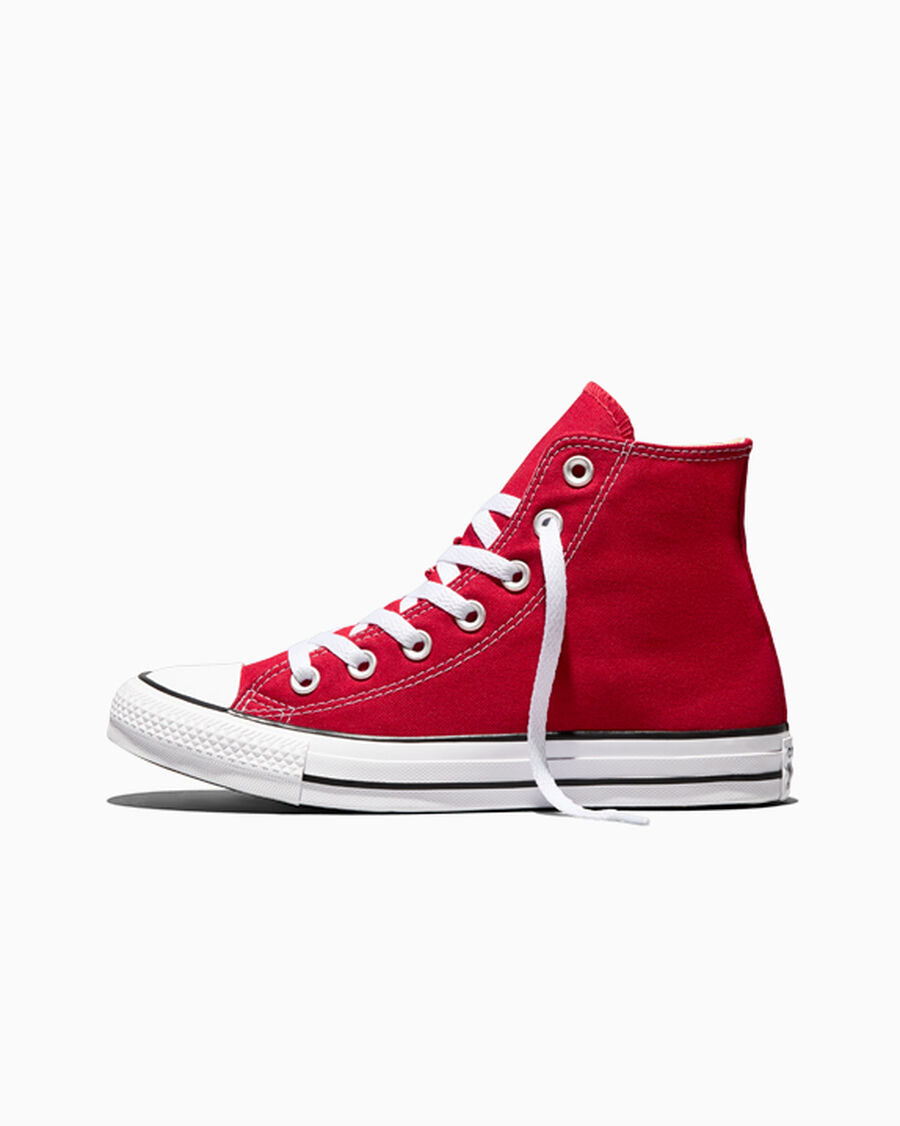 Canvas High-Top Sneaker - Multiple Colors - Red