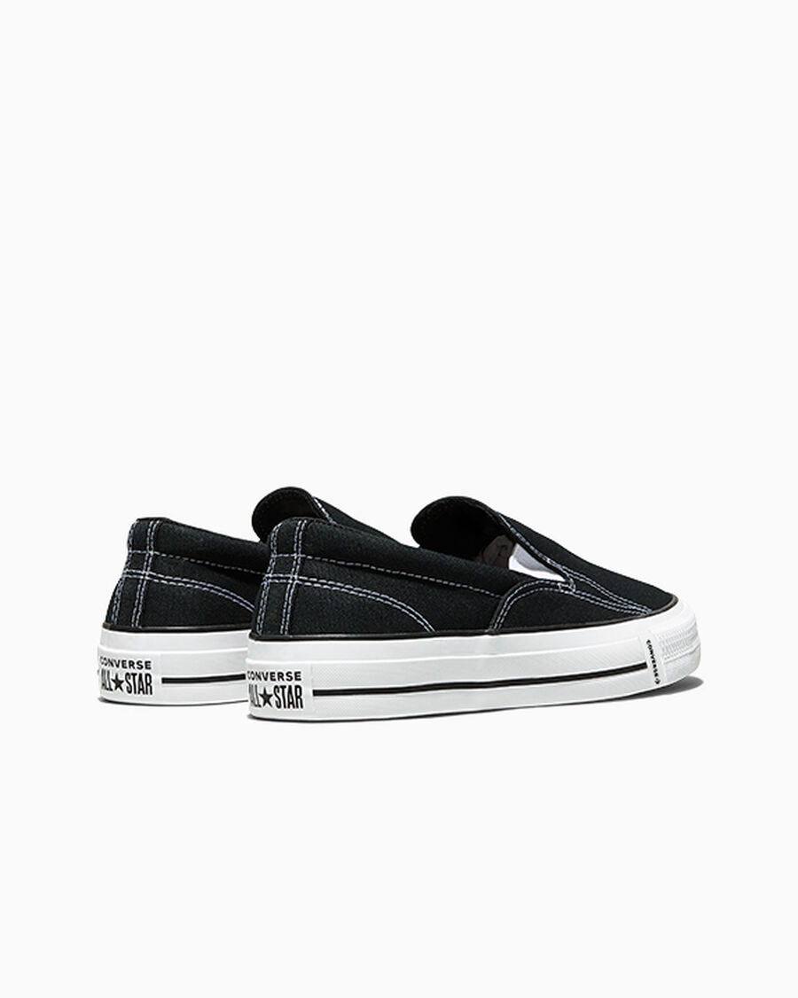 Canvas Slip-On Low-Top Sneaker - Black - Black/White/Black