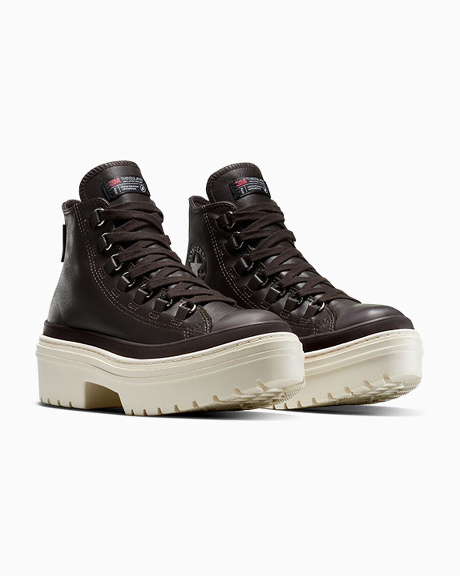 Women's Water-Resistant Leather Lug Sole Boot - Mudguard/Mudguard/Egret