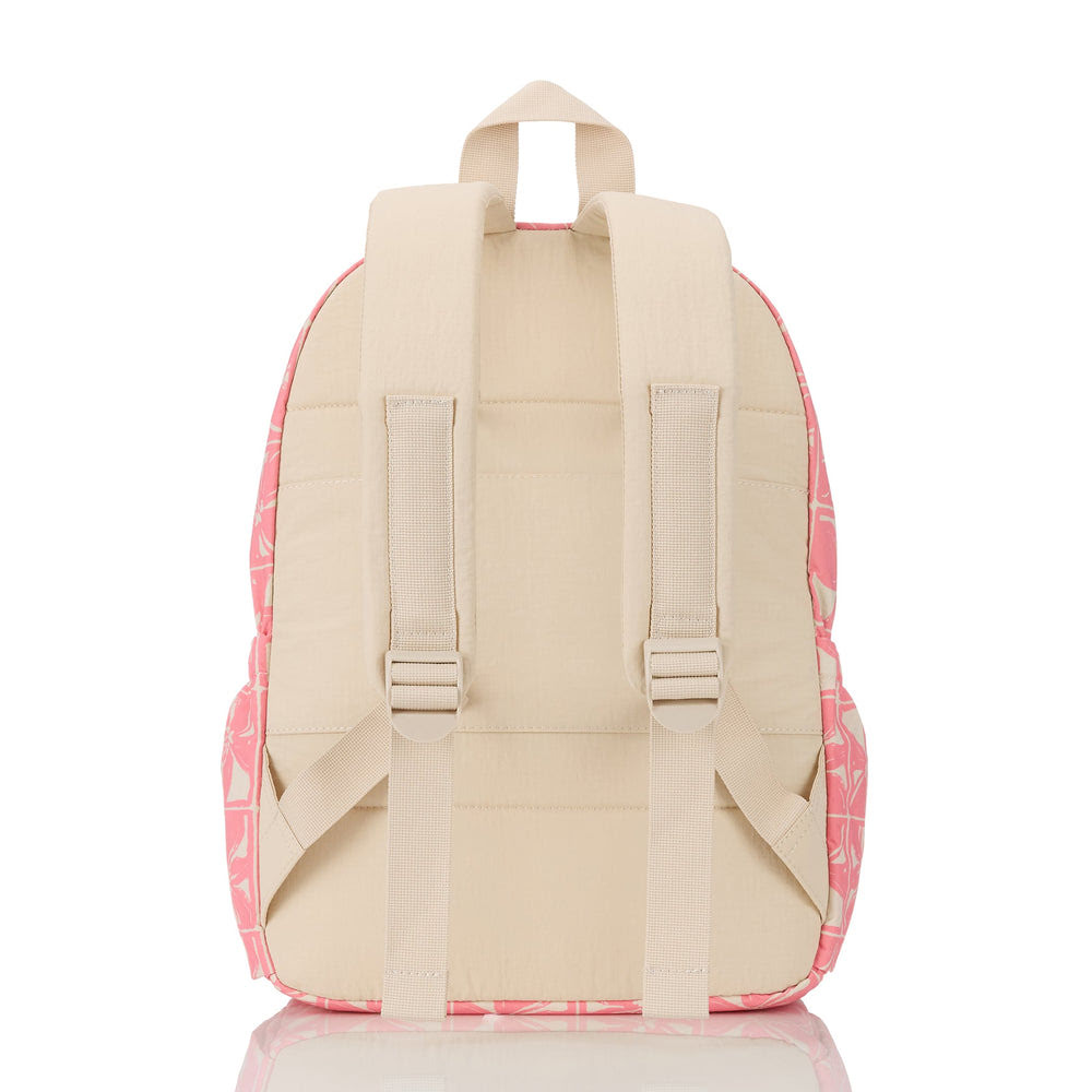 Ripstop Nylon Laptop Backpack - Floral Grid