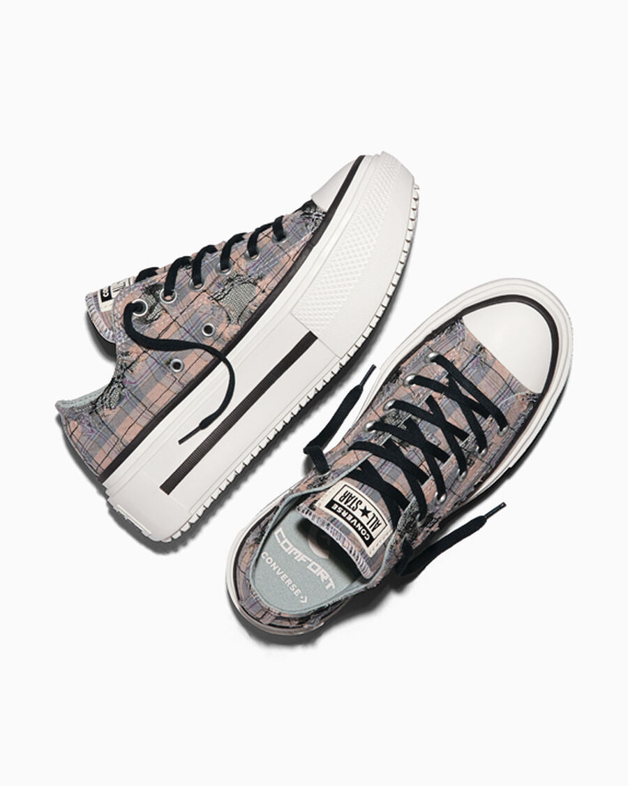 Plaid Lace Platform Low Top Sneaker