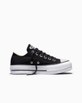 Canvas Platform Low-Top Sneaker - Black/White/White
