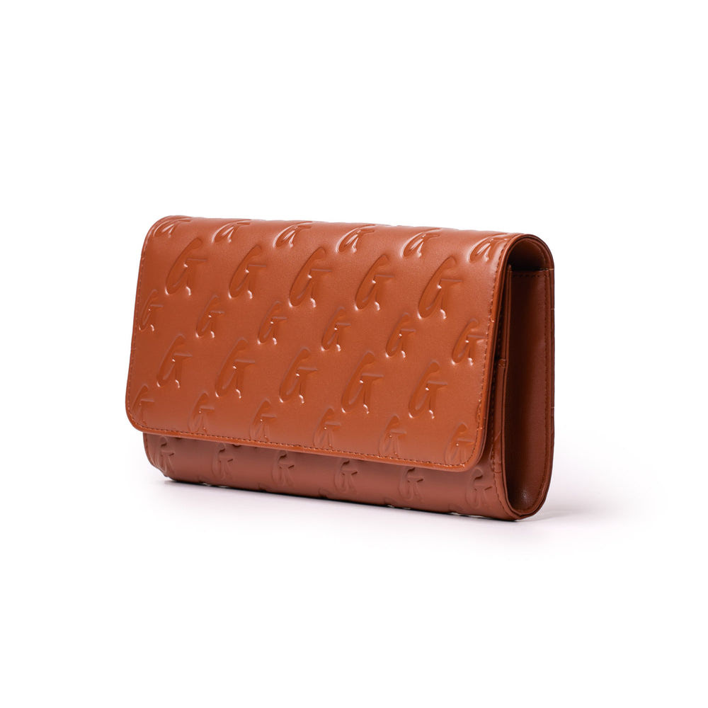 Vegan Leather Travel Wallet - Brown