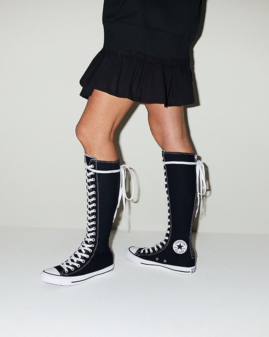 Canvas Knee-High Lace-Up Sneaker