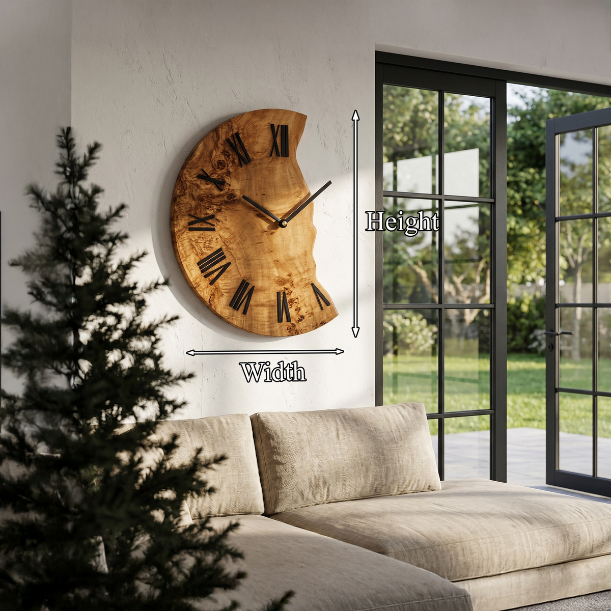 Organic Live Edge Clock for Home Decor - view 8