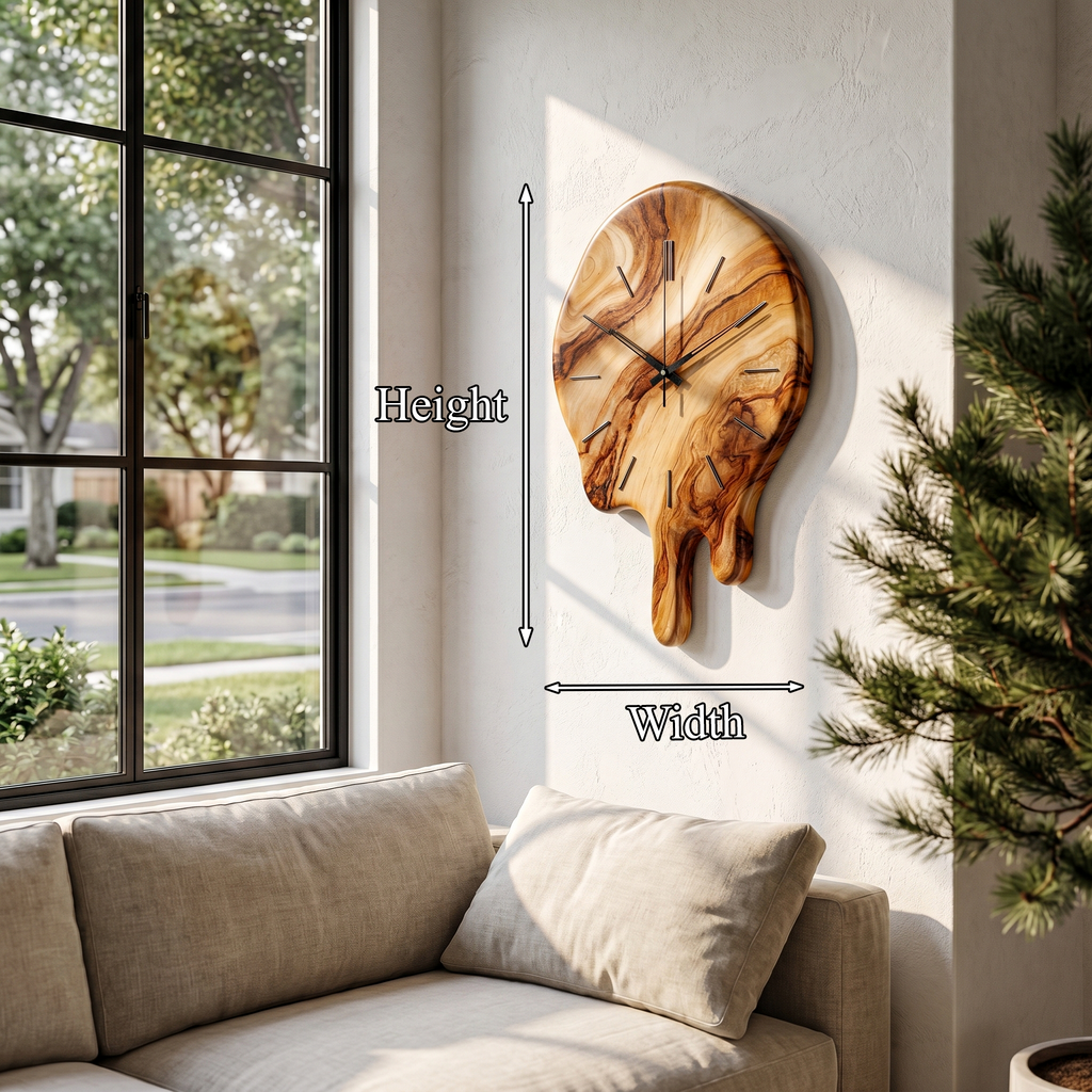 Handcrafted Wood Wall Clock with Live Edge Tree Slice Design for Living Room - view 8
