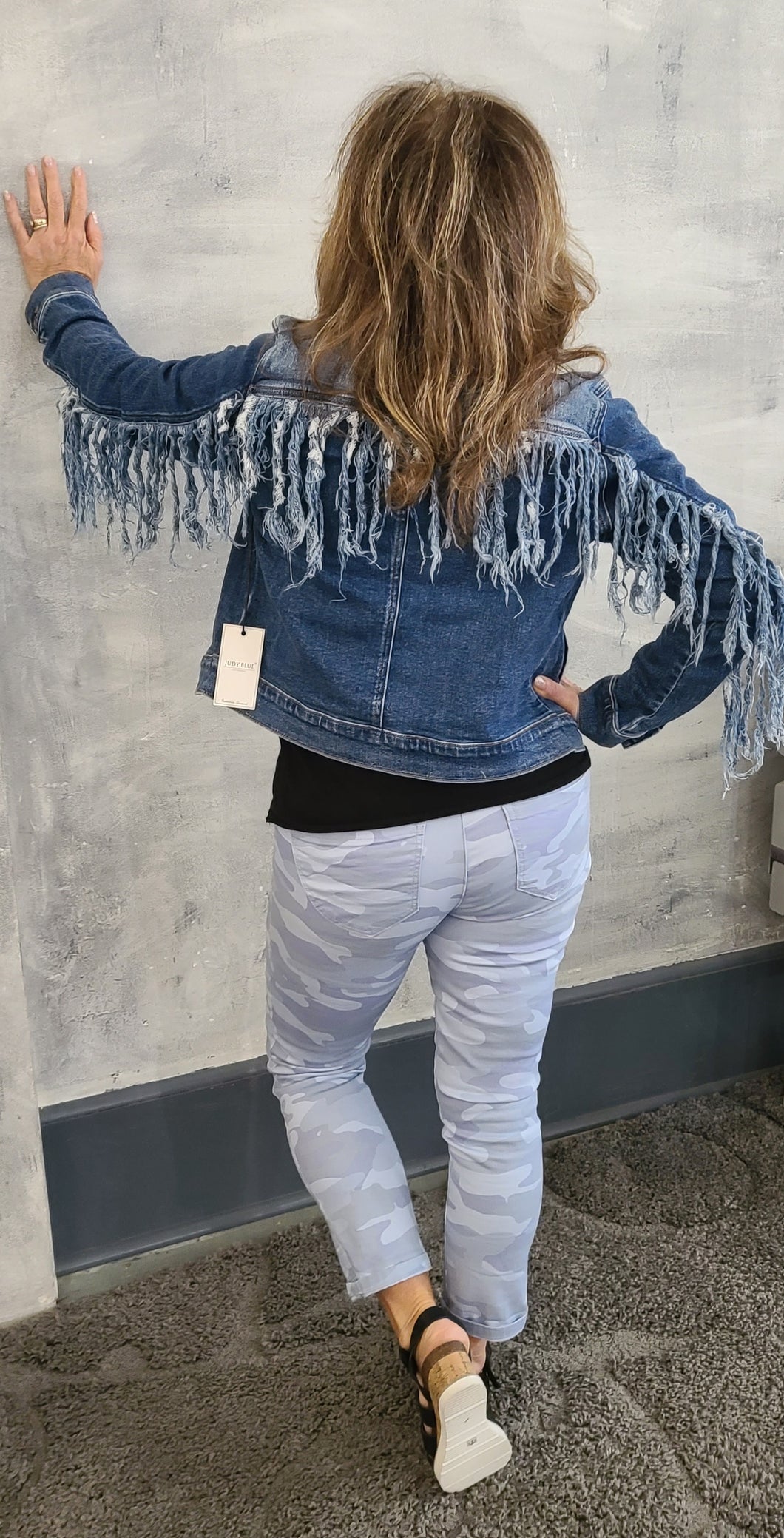 Judy Blue Denim Jacket with Fringe