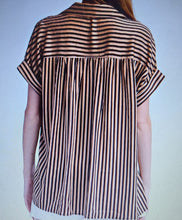 Load image into Gallery viewer, Eesome Striped Short Sleeve Blouse in Coco
