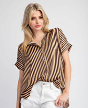 Load image into Gallery viewer, Eesome Striped Short Sleeve Blouse in Coco
