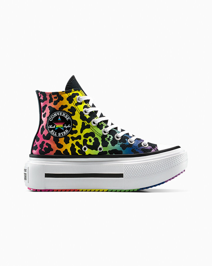 Unisex Printed Canvas Platform High-Top