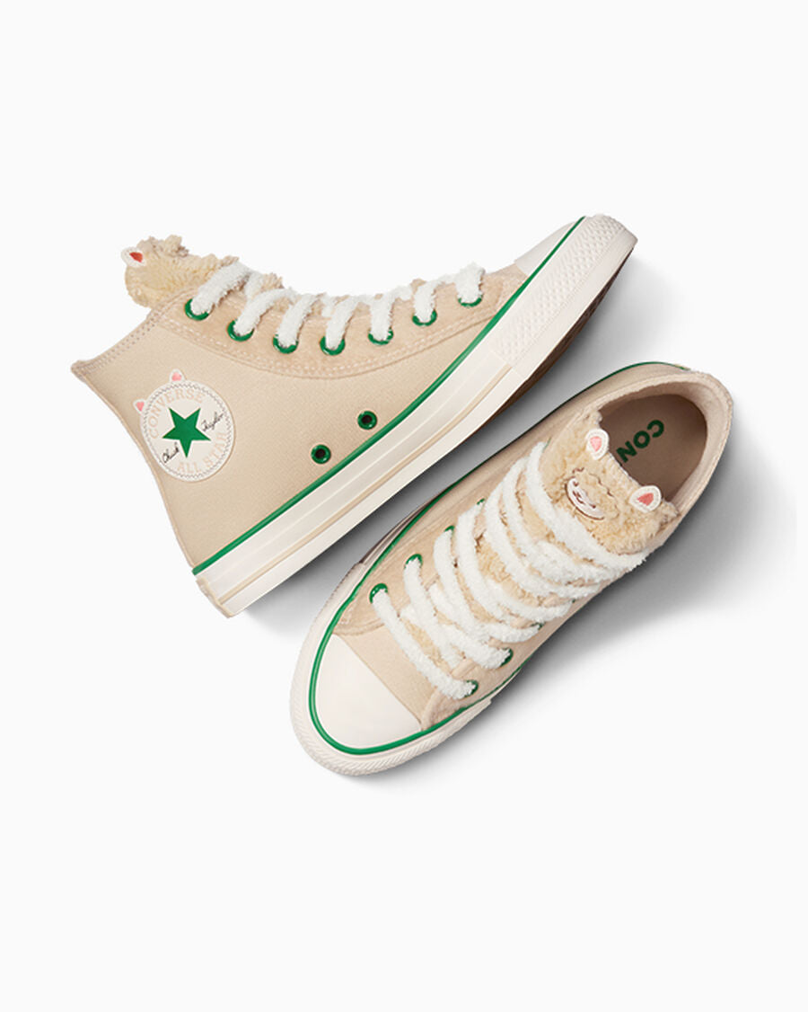 Faux Fur Animal Canvas High Top Sneaker