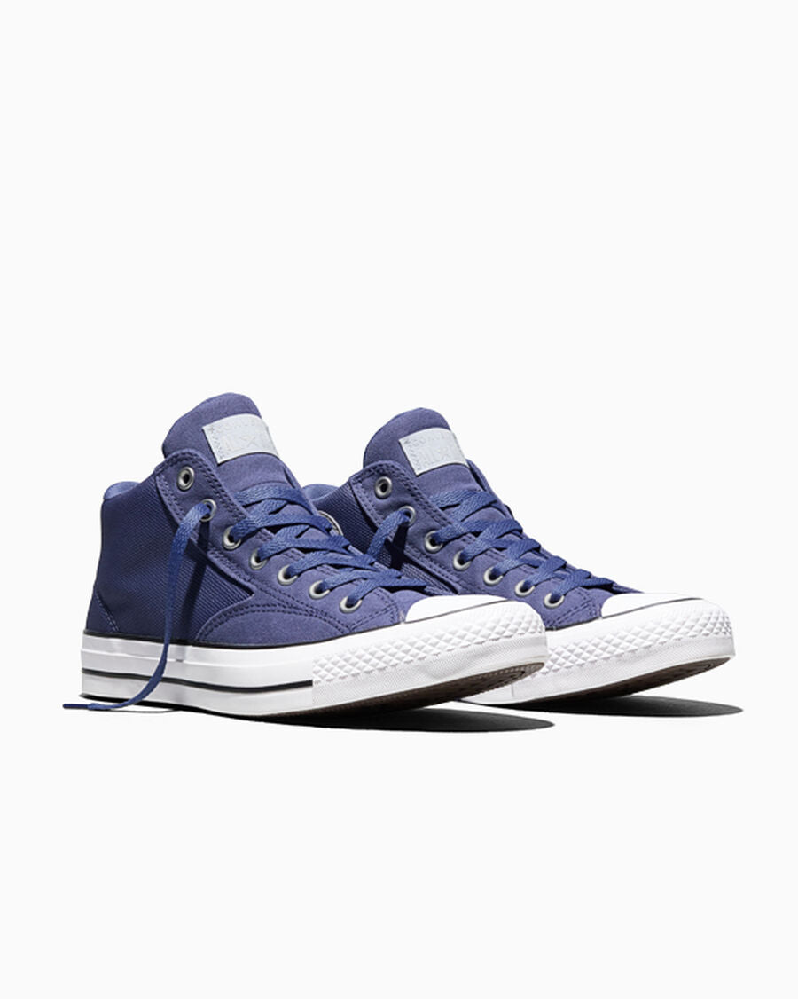 Canvas Mid Top Sneaker - Indigo Storm/Light Grey/White