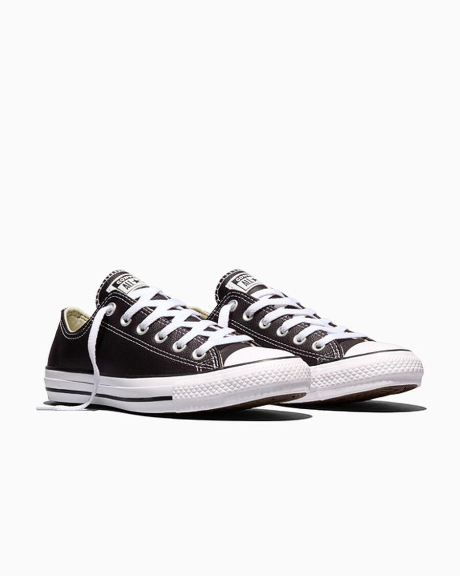 Leather Low Top Sneaker - Black - Black
