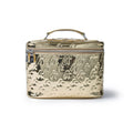 Large Metallic Vegan Leather Toiletry Bag - Gold
