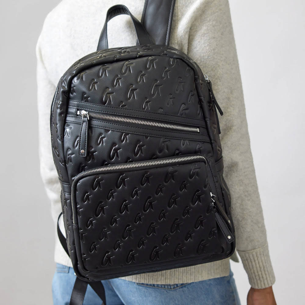 Vegan Leather Laptop Backpack - Black