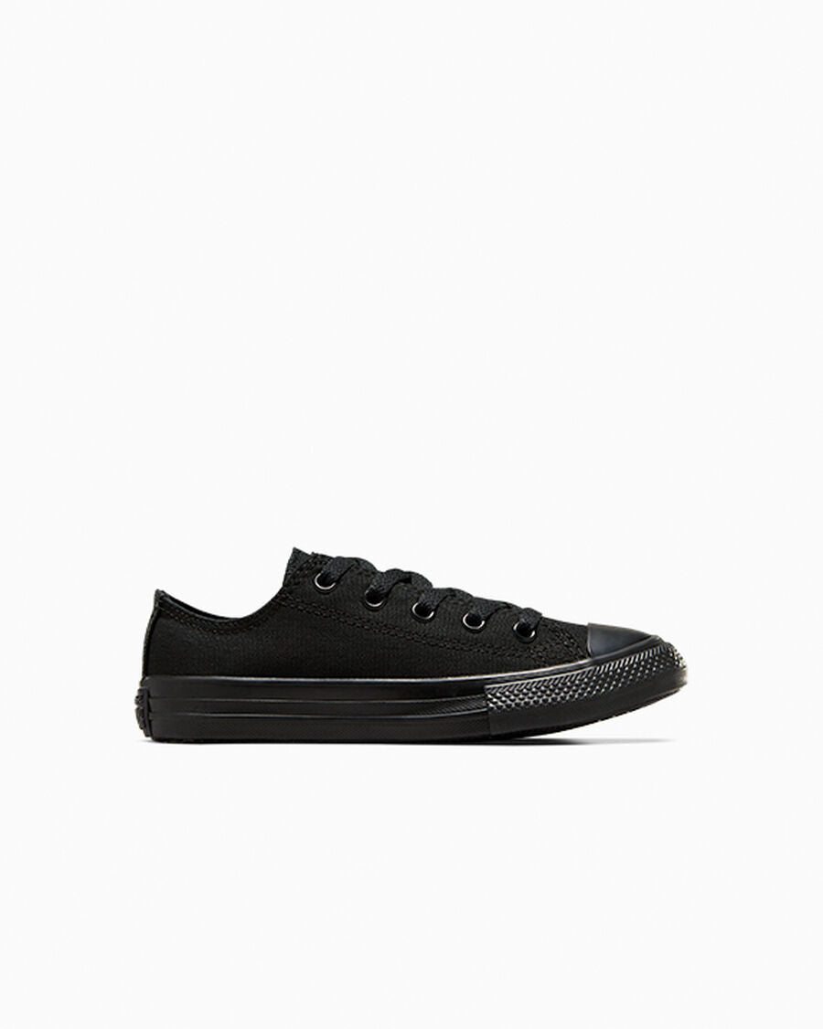 Kids Canvas Low-Top Sneaker - Multiple Colors - Black Monochrome