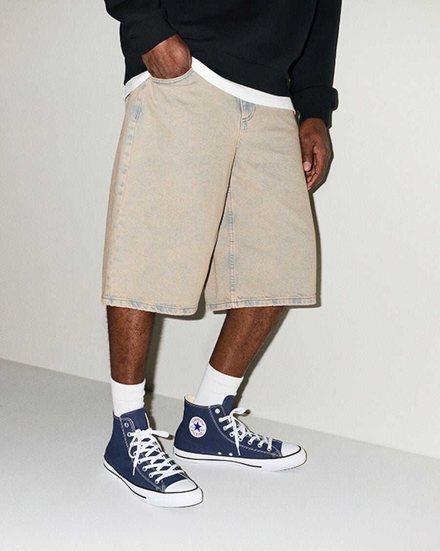 Canvas High-Top Sneaker - Multiple Colors - Navy