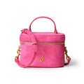 Mini Vegan Suede Top Handle Bag - Hot Pink