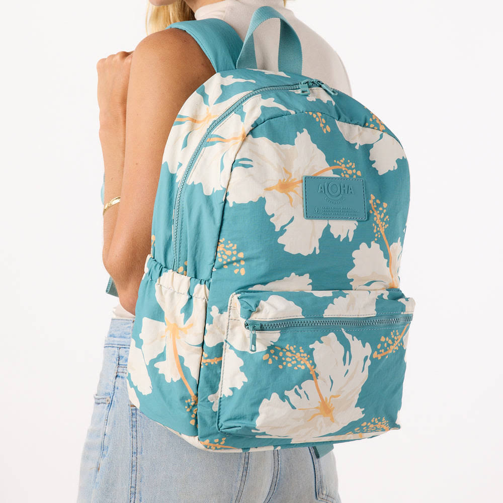 Water-Resistant Laptop Backpack - Floral Print