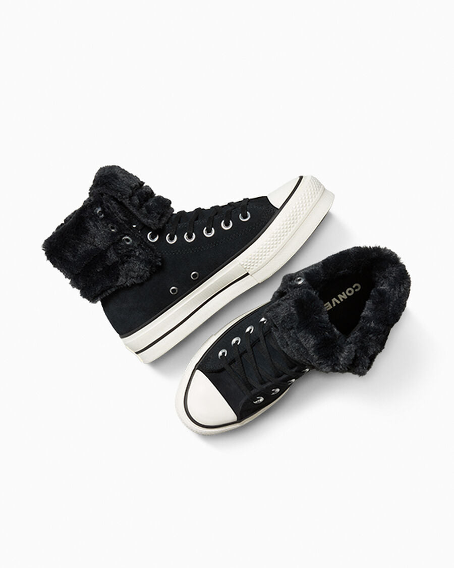 Women's Platform Suede Fold-Over High-Top