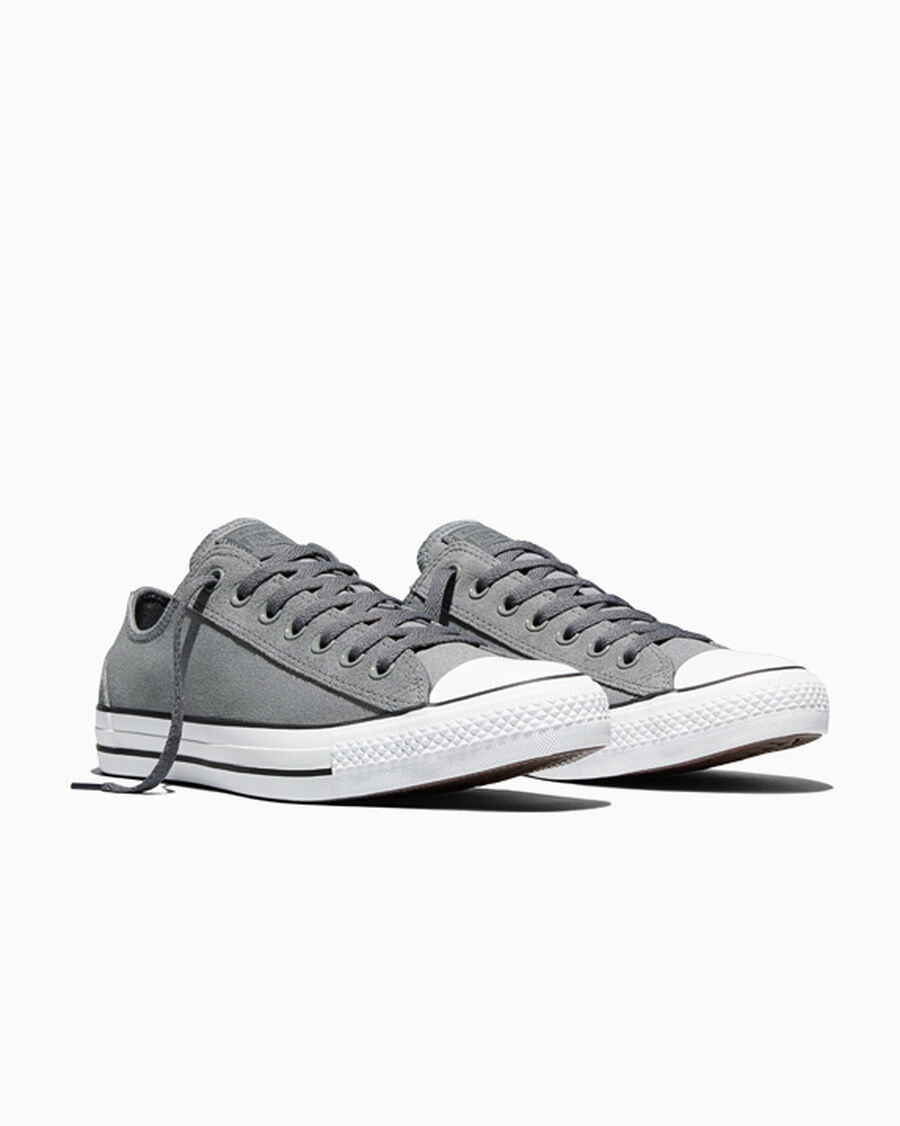 Canvas and Suede Low Top Sneaker - Blue - Darker Grey/Dark Matter Grey/White