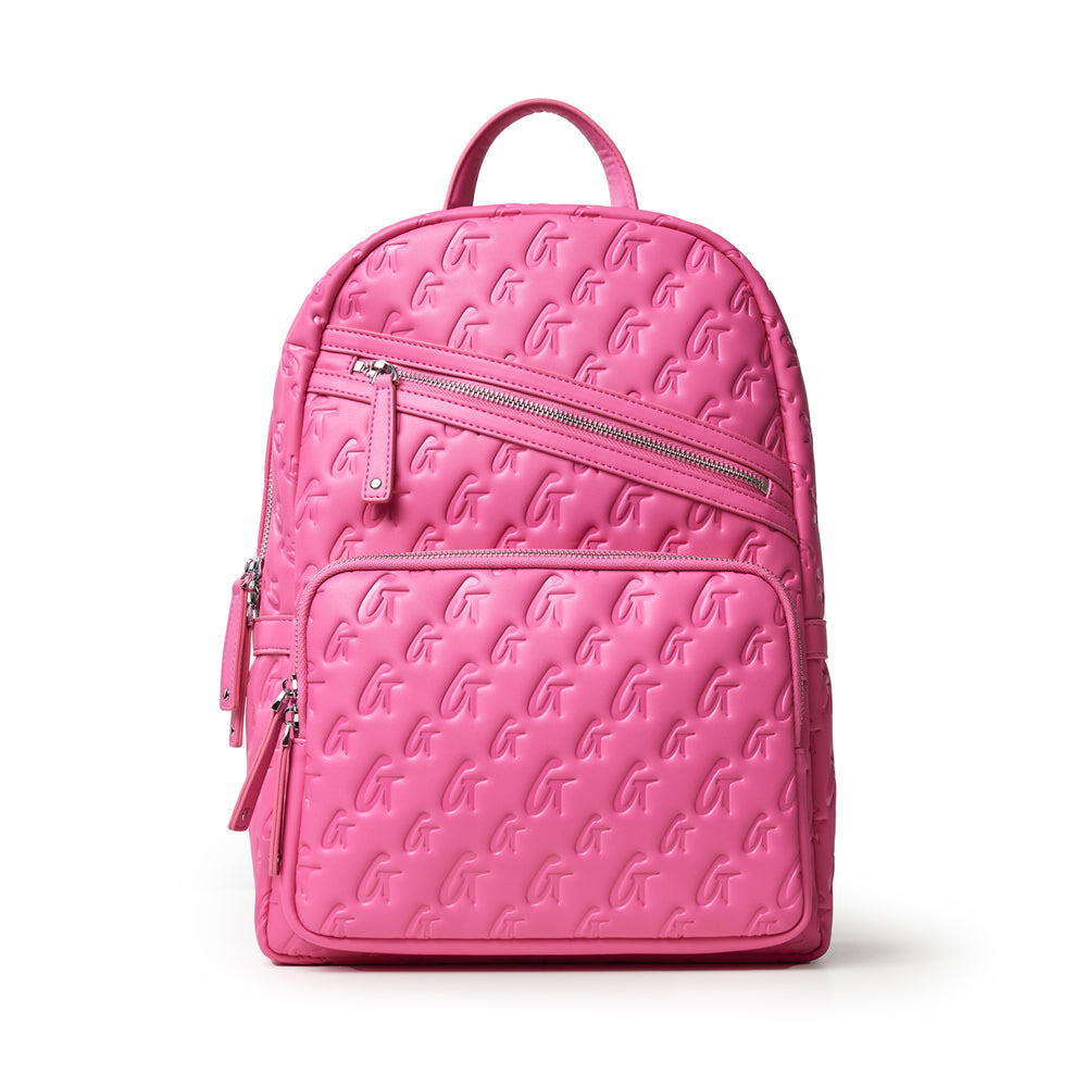Vegan Leather Laptop Backpack - Hot Pink