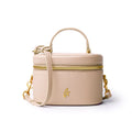 Mini Textured Vegan Leather Vanity Bag - Nude