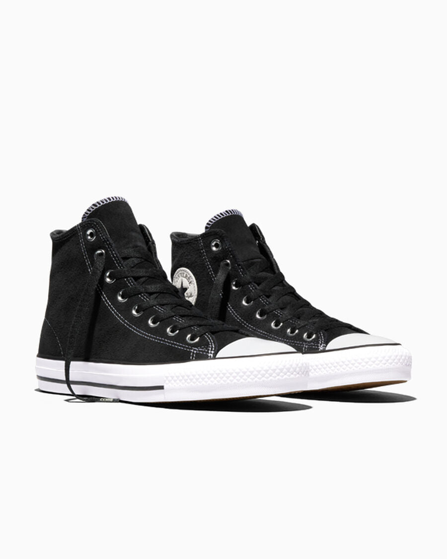 Suede Skate High Top Sneaker - Black - Black/Black/White