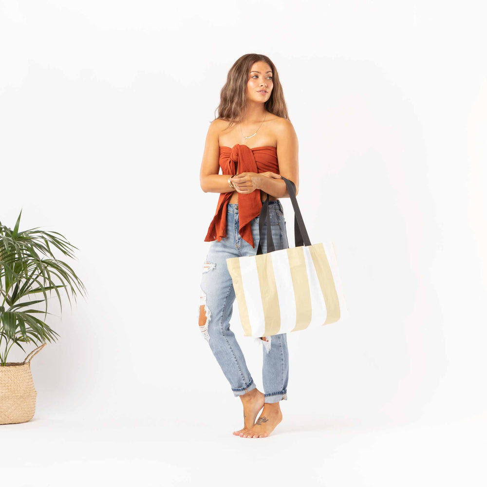 Reversible Nylon Tote - Leaf Print