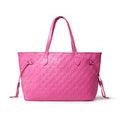 Vegan Leather Laptop Tote - Hot Pink