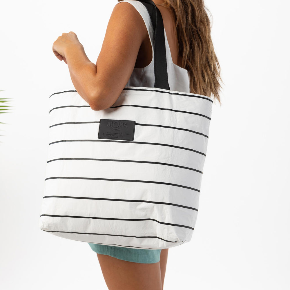 Nylon Travel Tote - Pinstripe