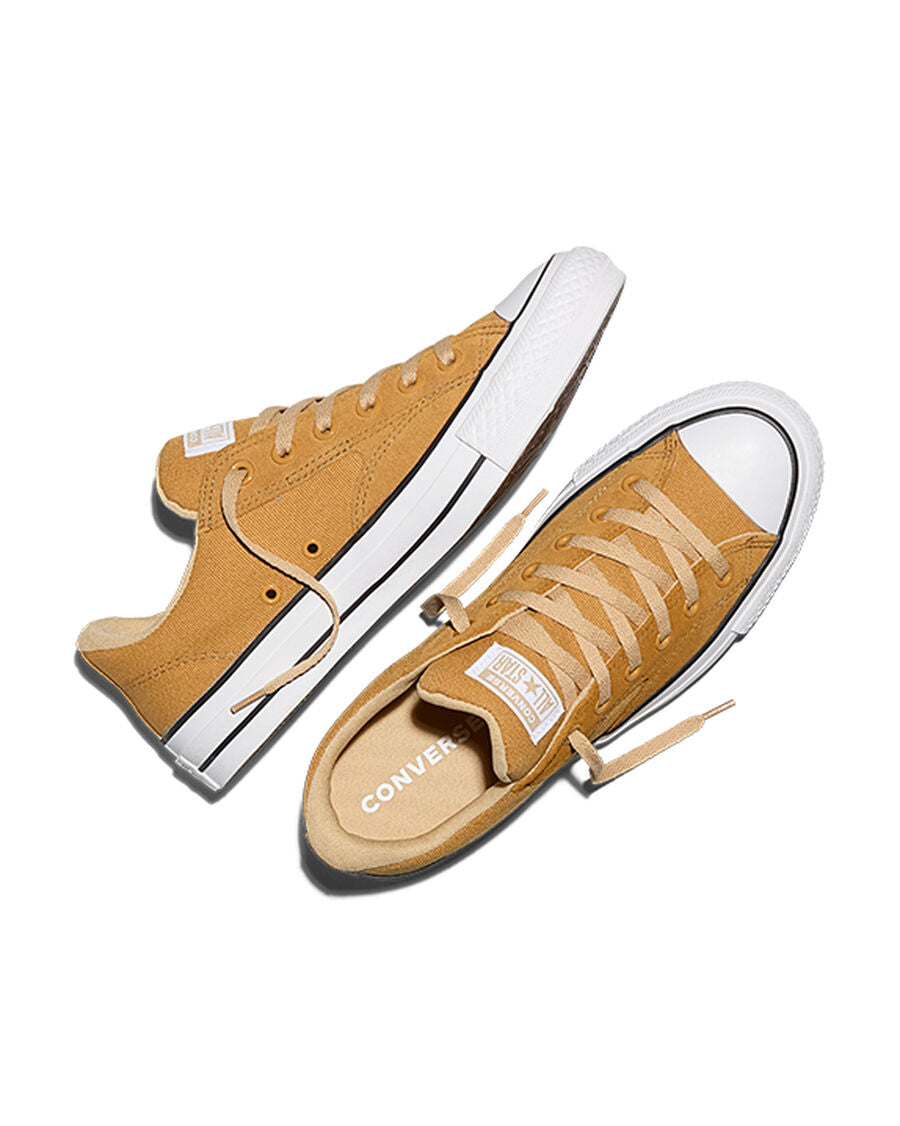 Canvas And Suede Padded Low Top Sneaker - Honey Stick Brown/Hay Day Brown/White