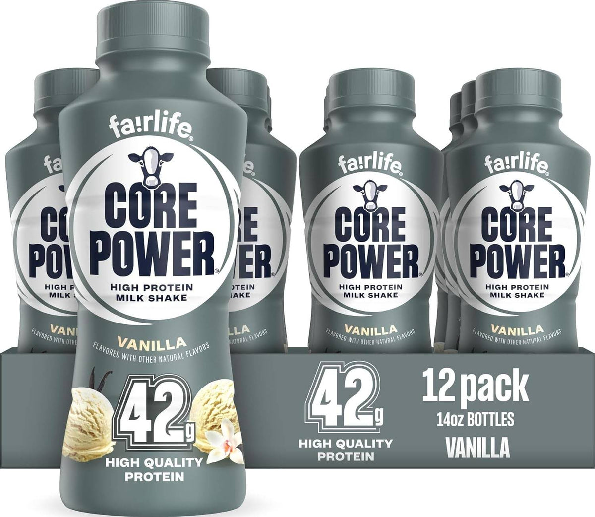 Vanilla High-Protein Milk Shake, 14 oz, 12 Pack
